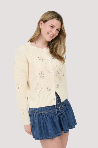 Bebe Embro Floral Cardi