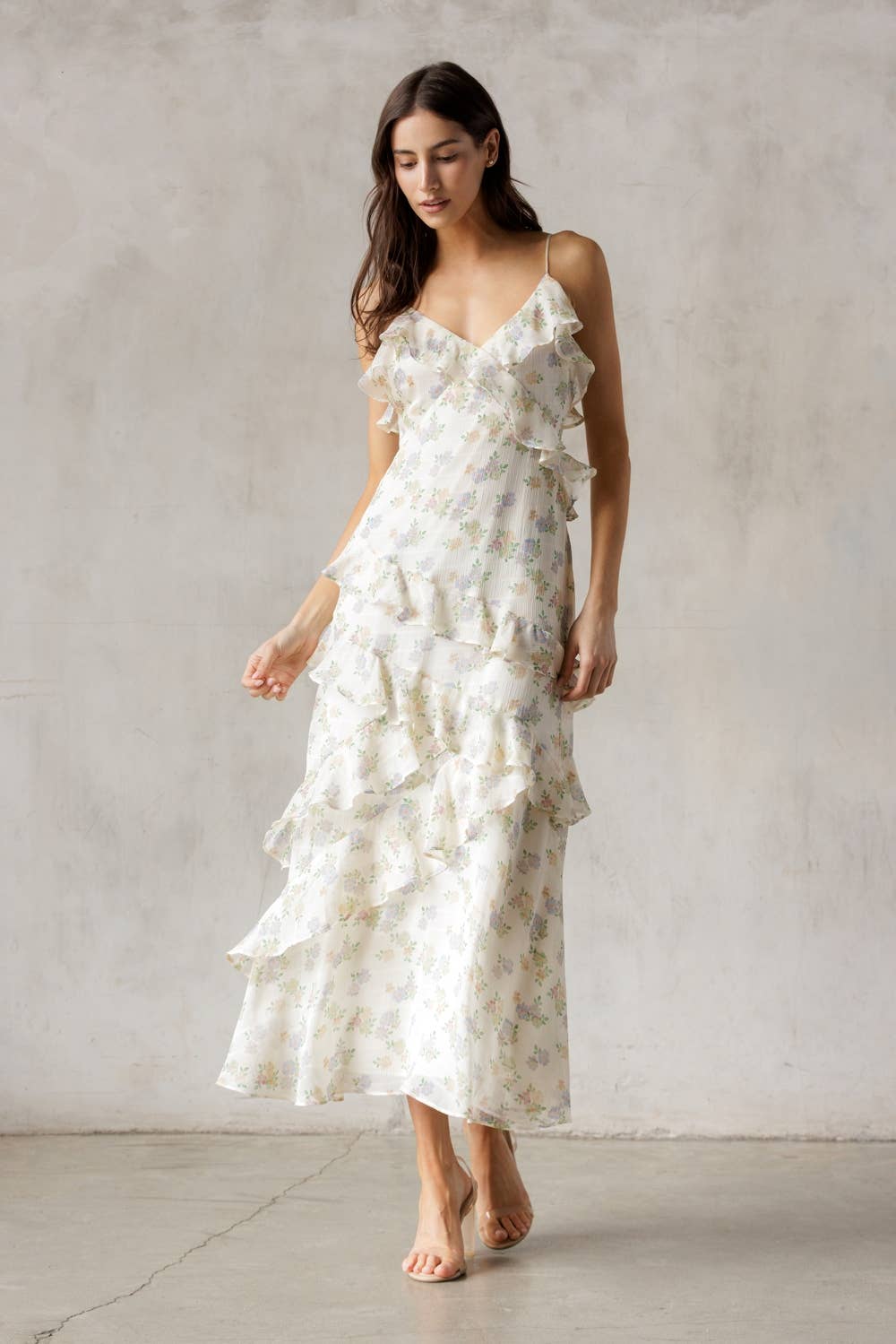 Caitlin Floral Cream Dress
