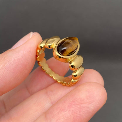 Tiger's Eye Stone Ring