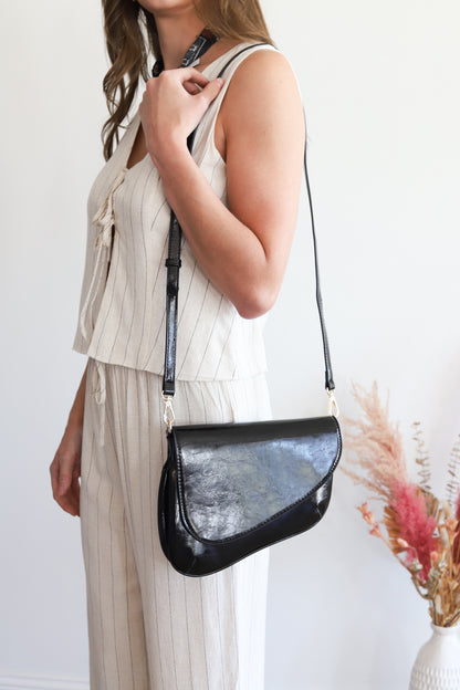 Unique Black Leather Bag