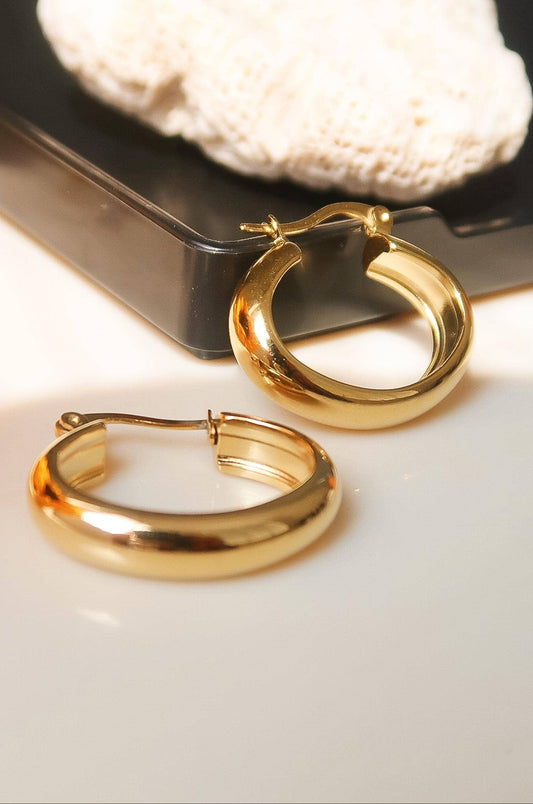 Constance 18K Non-Tarnish Classic Hoop Earring