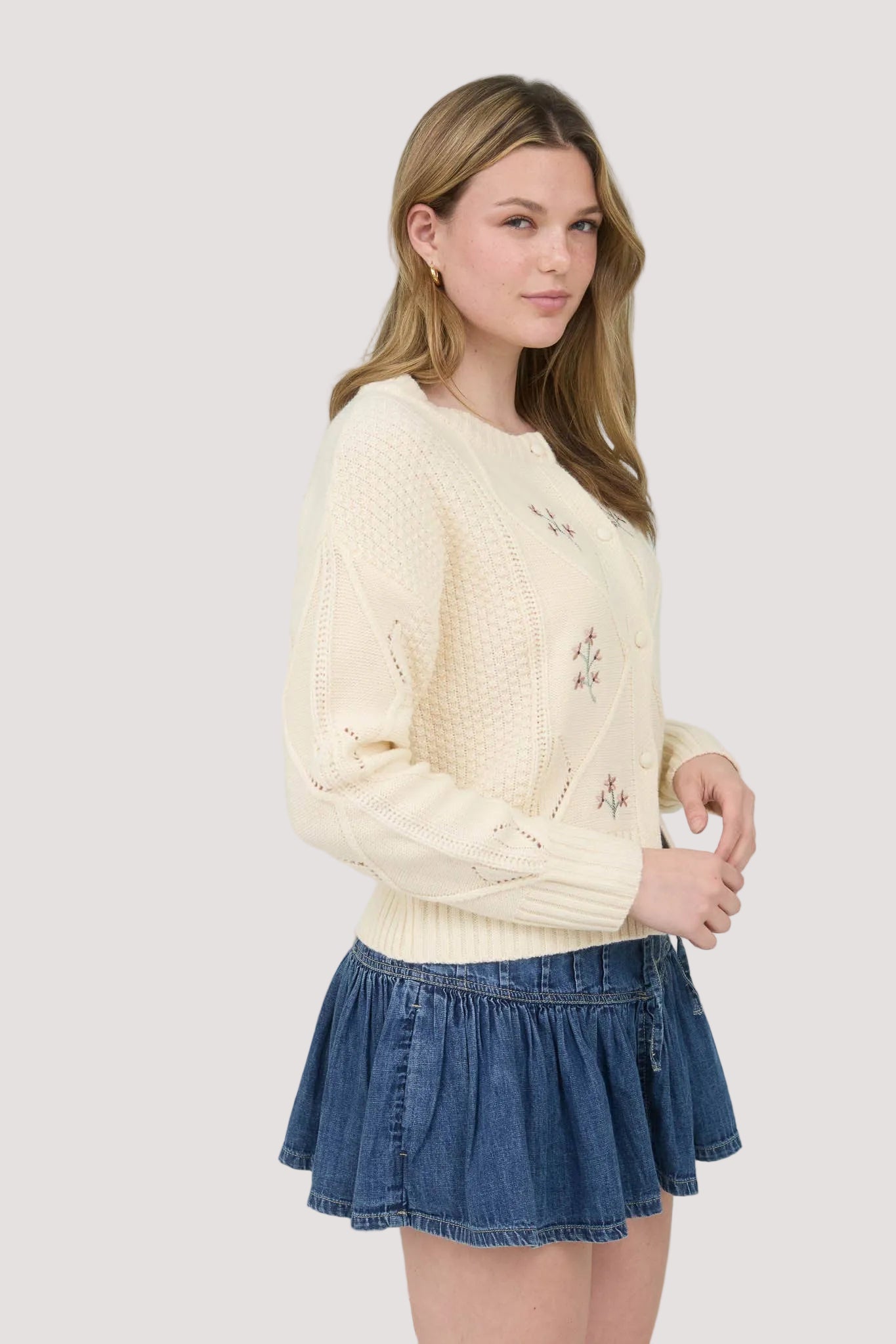 Bebe Embro Floral Cardi