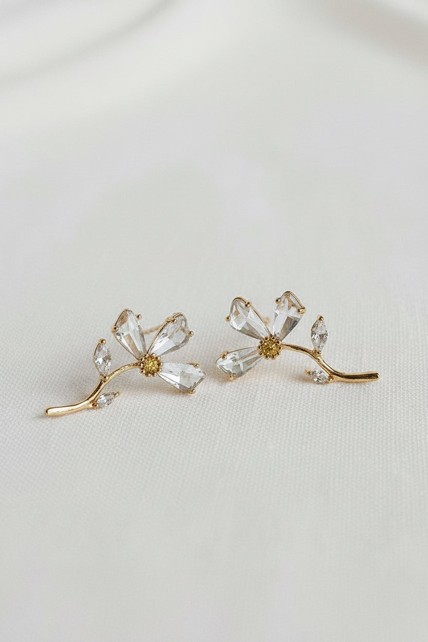 Floral Gemstone Blossom Earrings