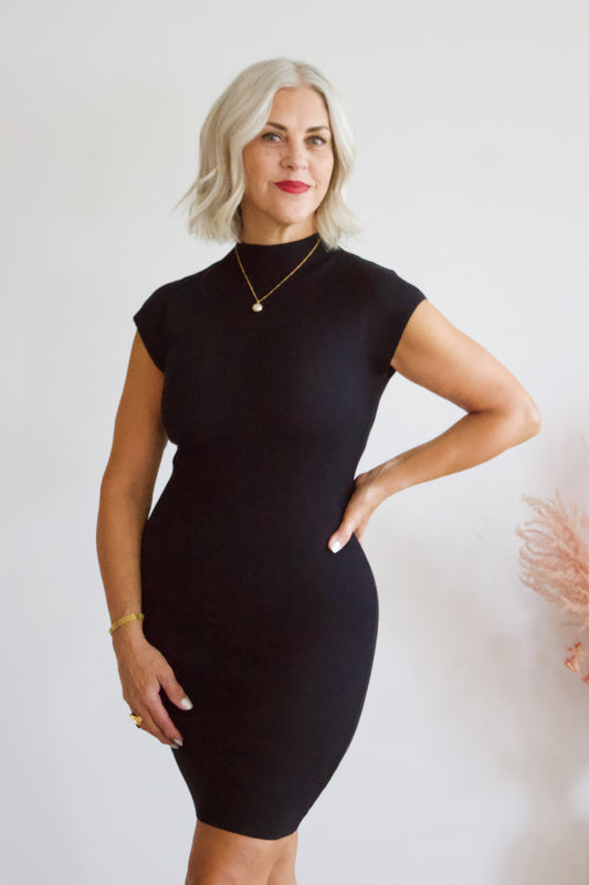 Susanne Black Knit Dress