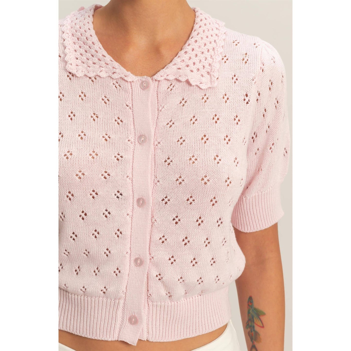 Drea Pointelle Knit Top