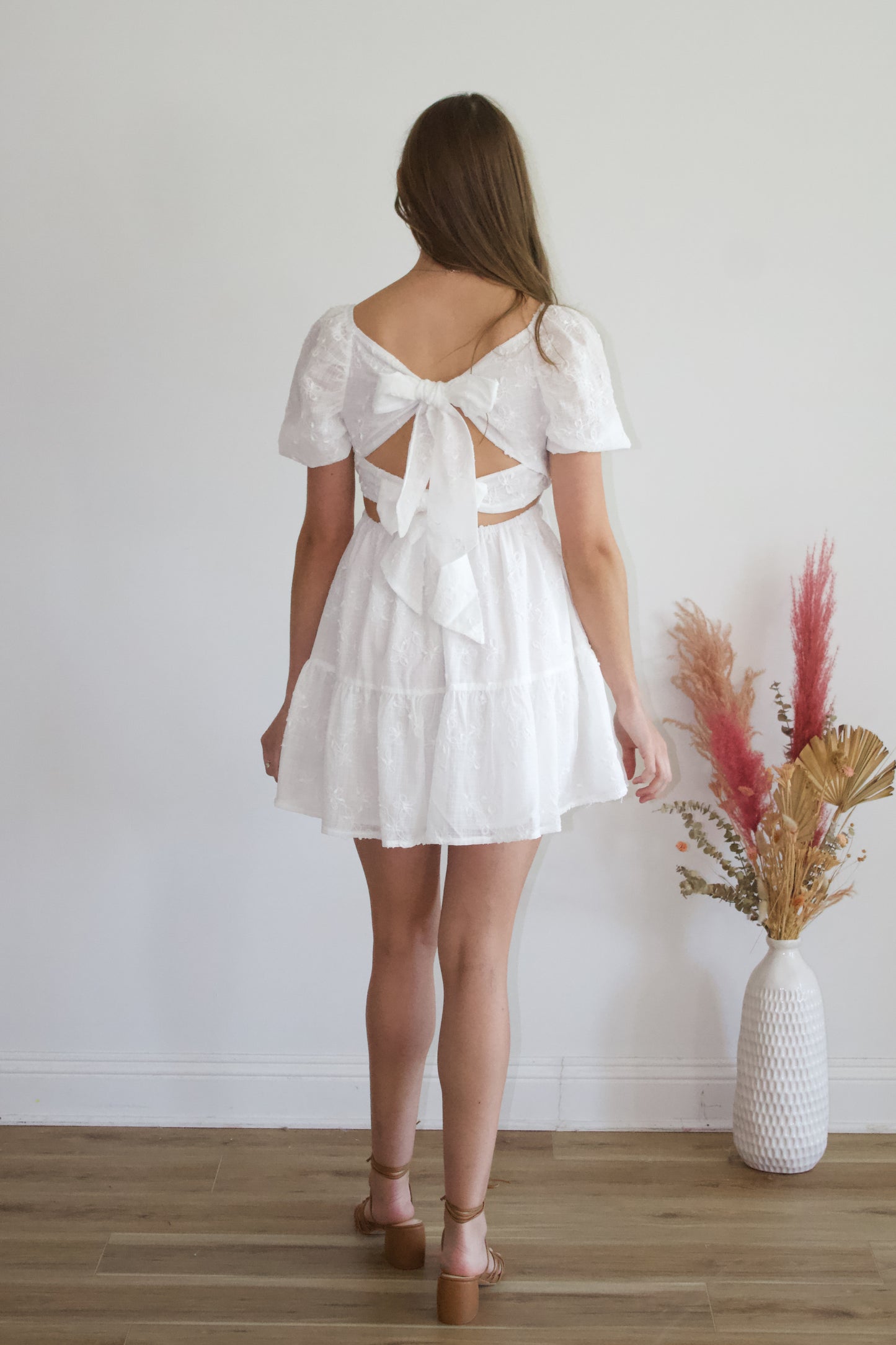 Gail Embroidered White Dress