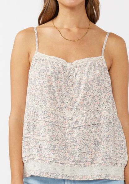 Padma Floral Lace Trim Tank