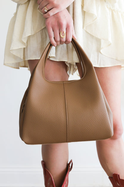 Brown Curve Handle Tote