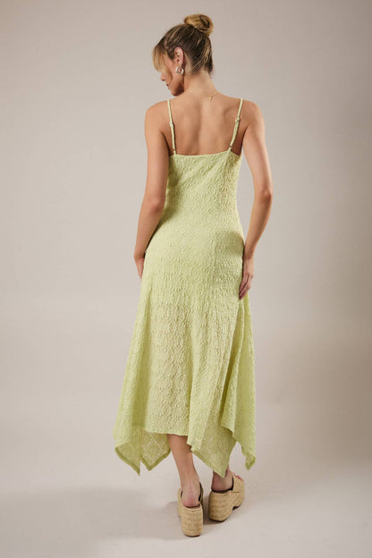 Lacie Asymmetrical Green Midi Dress