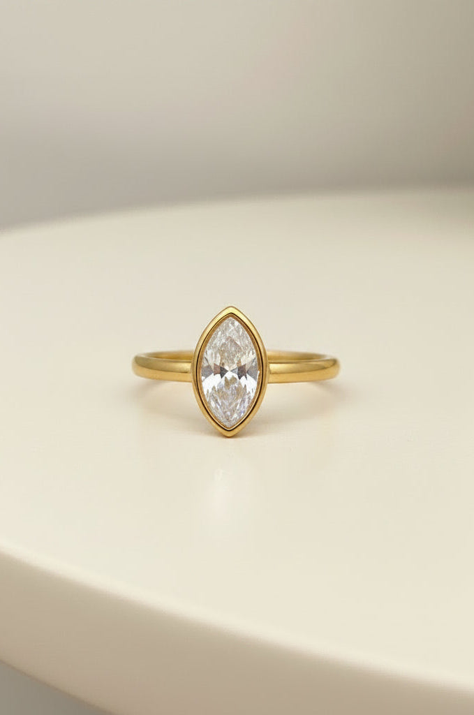 Marquee CZ Gold Ring