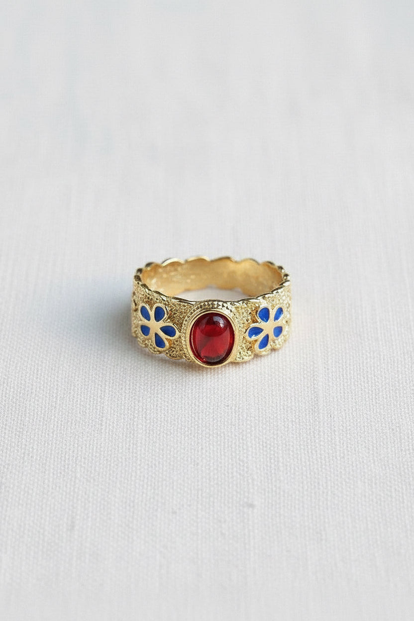 Vintage Oval Stone Band
