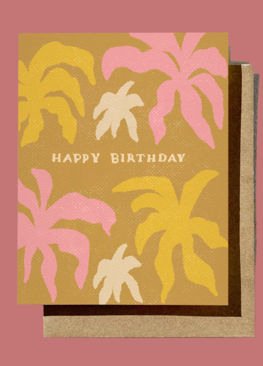 Happy Birthday Palm Leaf Card