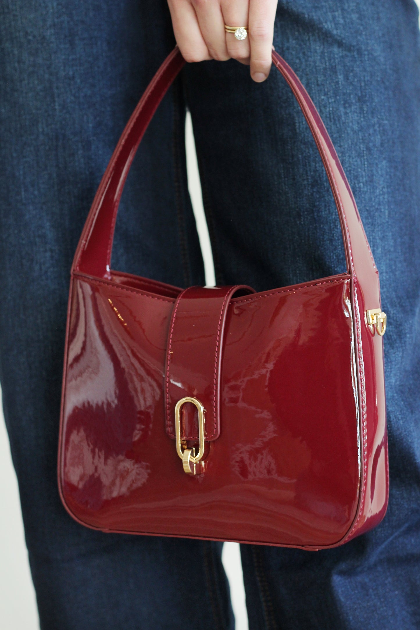 Paige Patent Burgundy Purse