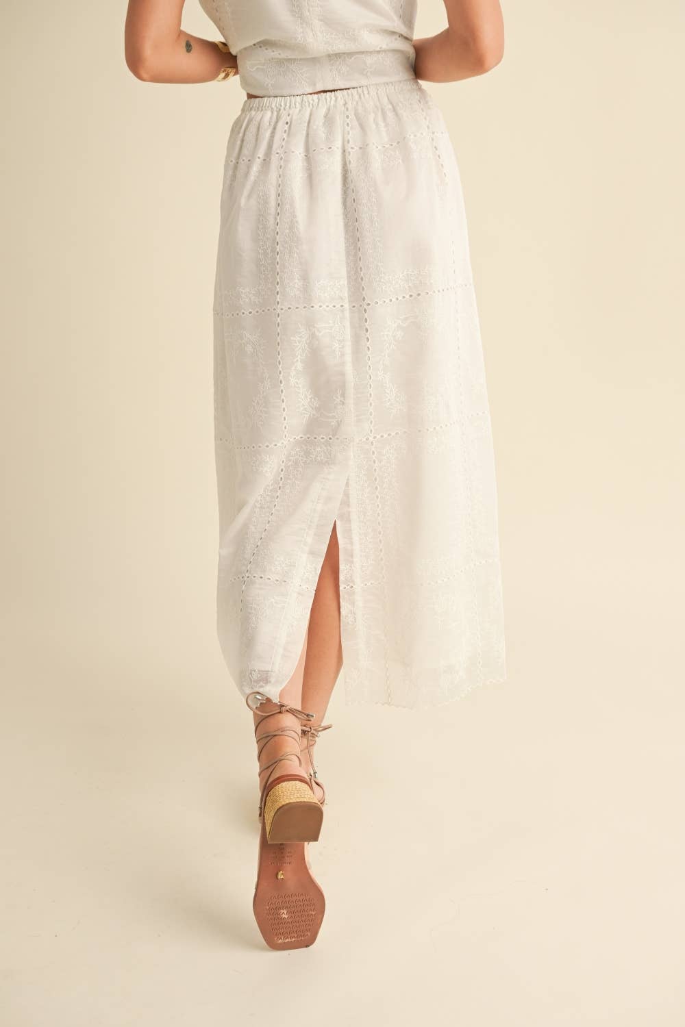 Letia Eyelet Set White Skirt