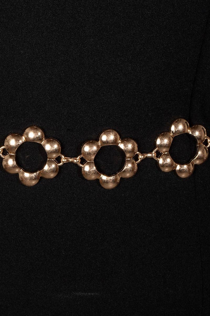 Metallic Bubble Flower Chain Belt