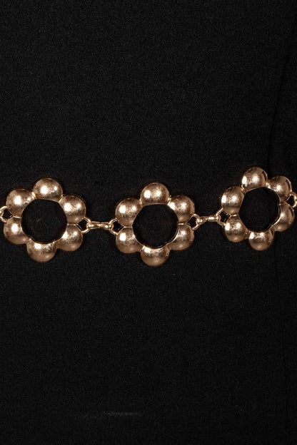 Metallic Bubble Flower Chain Belt