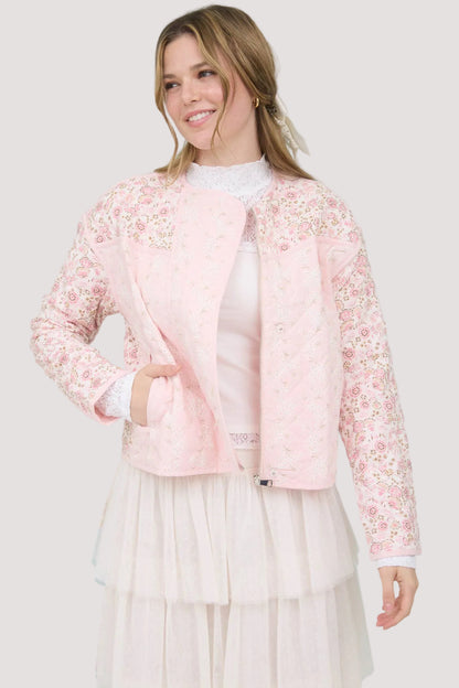 Floral Block Quilt Jacket
