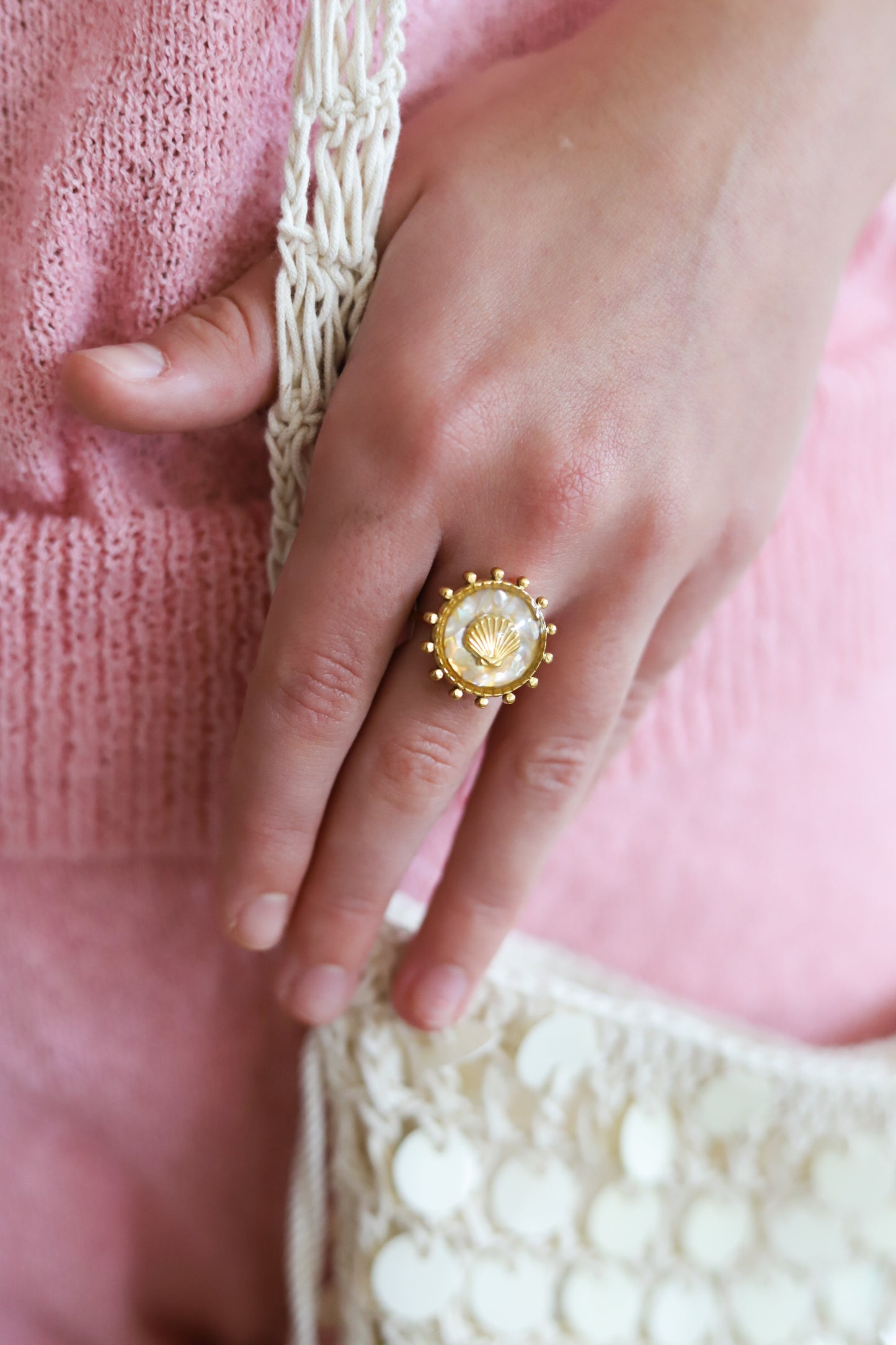 Shattered Shell Gold Ring