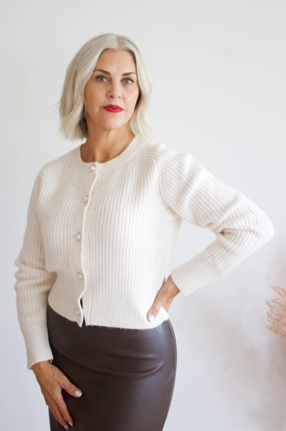 Mandy Knit Cream Cardigan