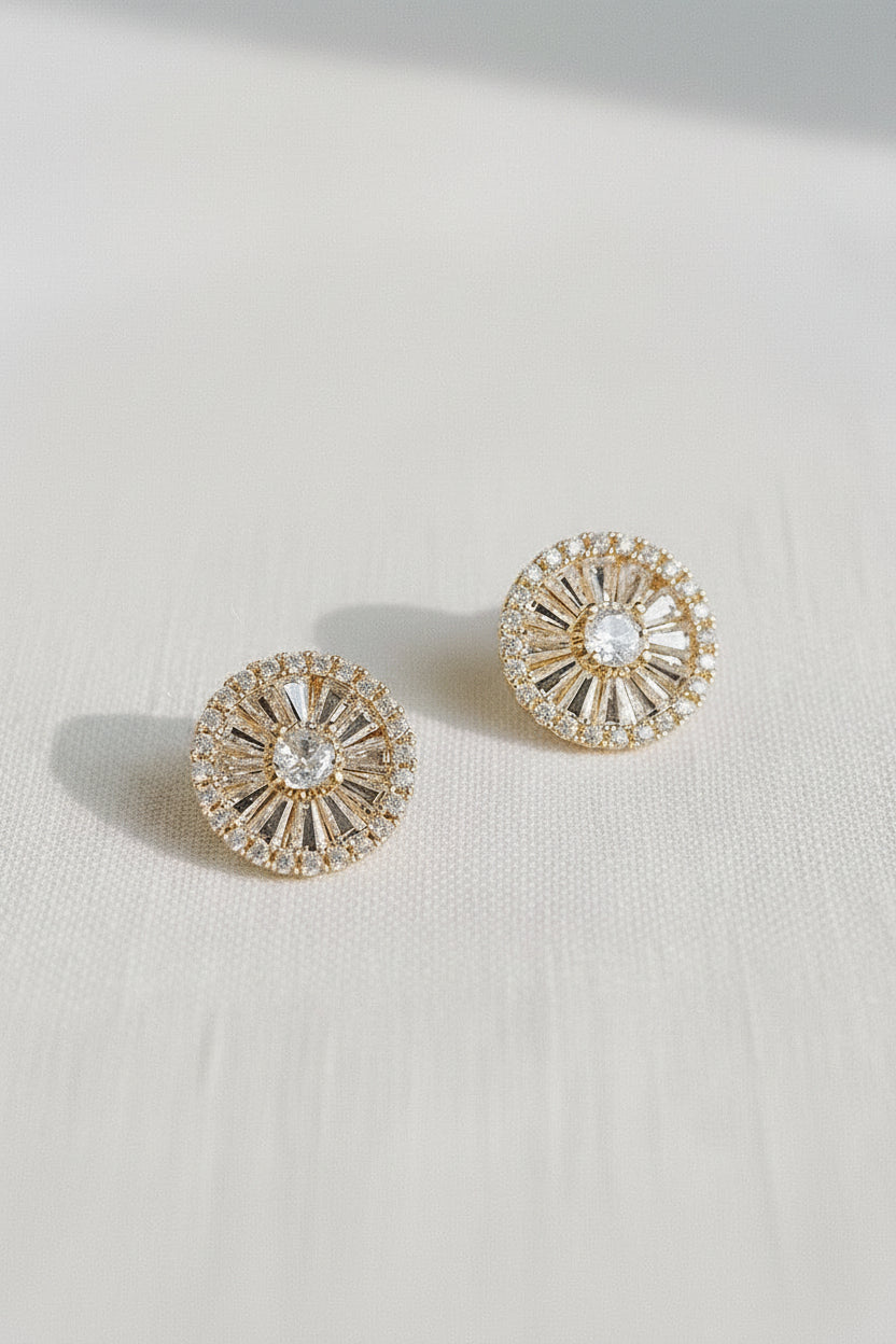 Round Geo CZ Stud