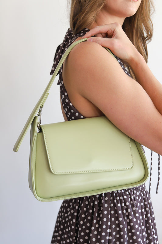 Asymmetrical Hobo Green Bag
