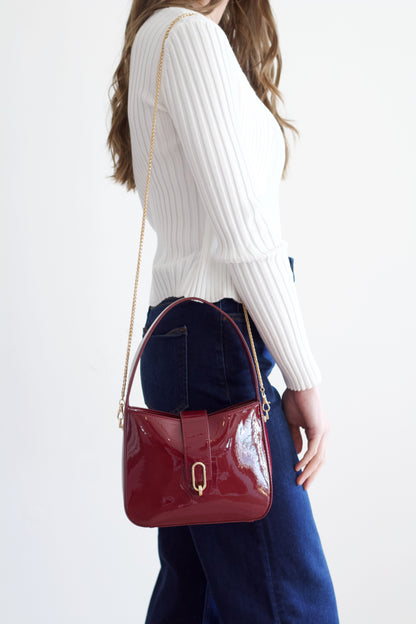 Paige Patent Burgundy Purse