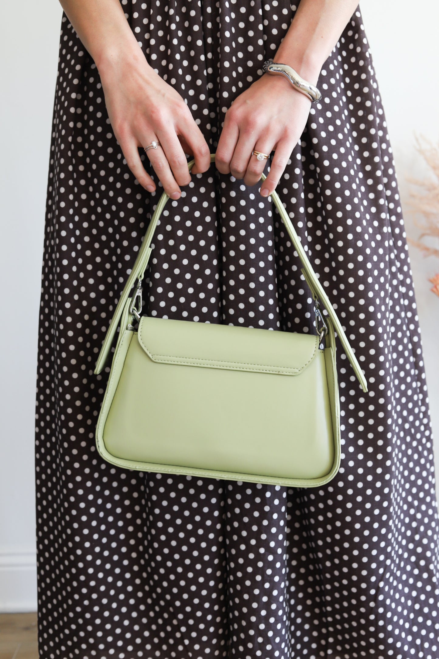 Asymmetrical Hobo Green Bag
