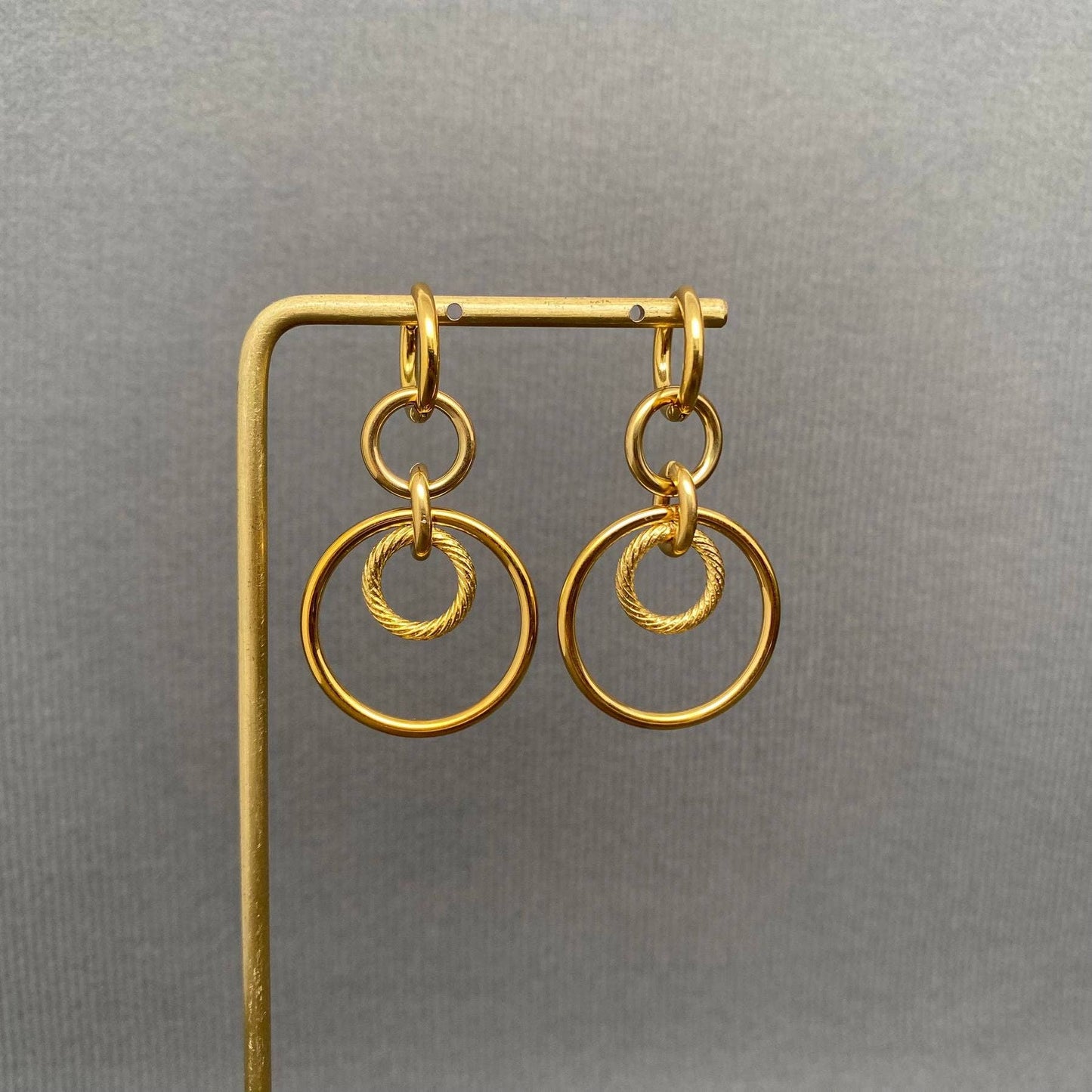 Two Tone Ring Earrings