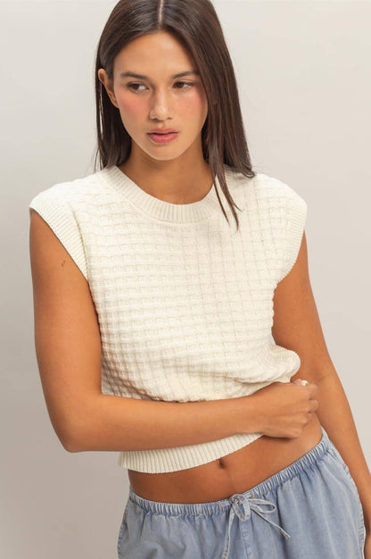 Brittini Cream Knit Top
