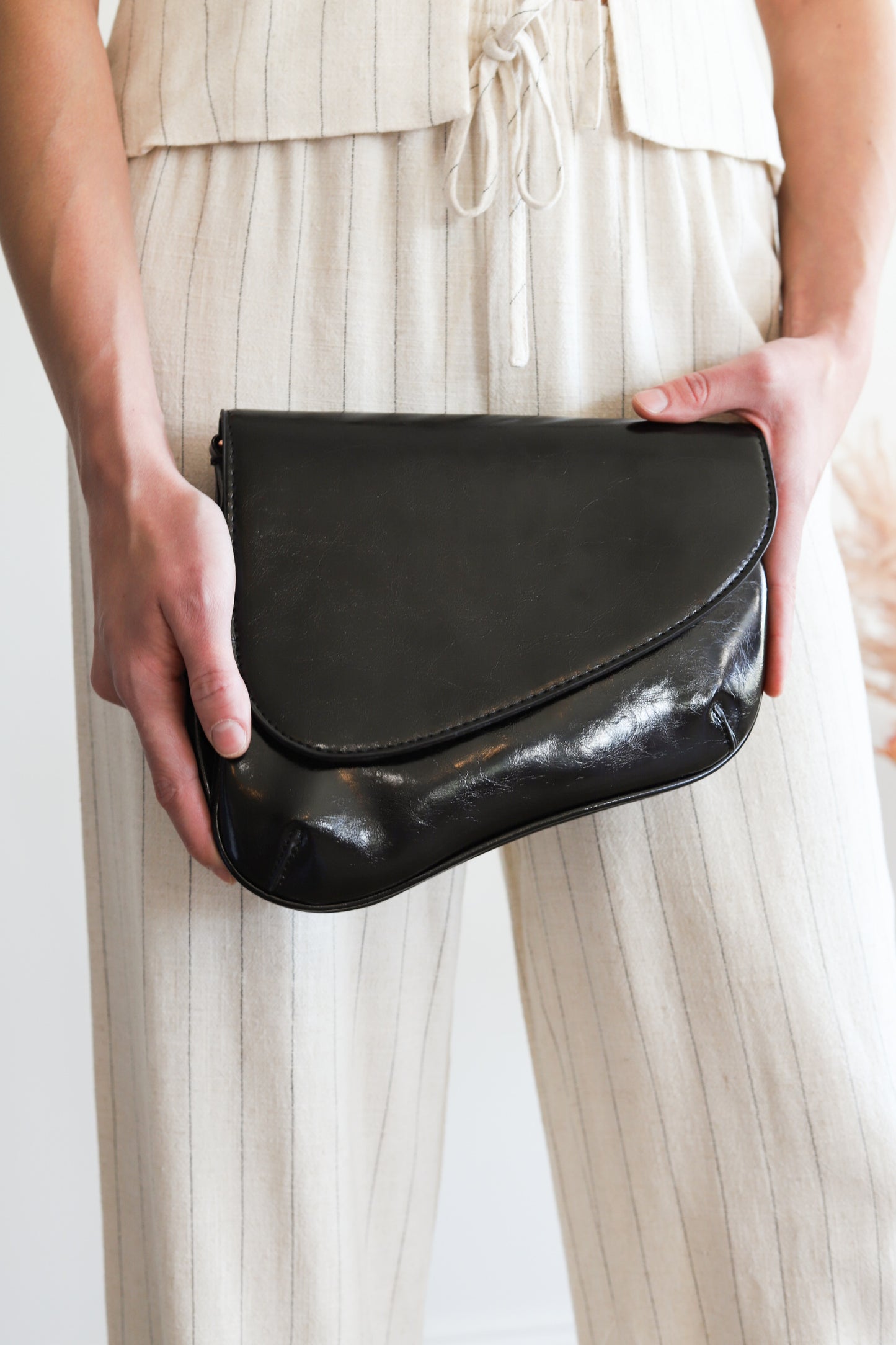 Unique Black Leather Bag