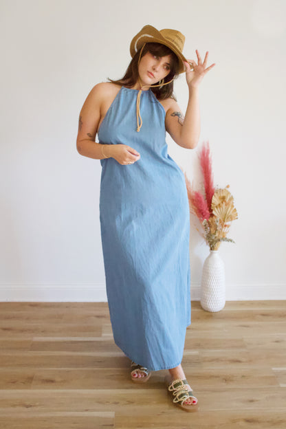 Denim Blue Maxi Dress