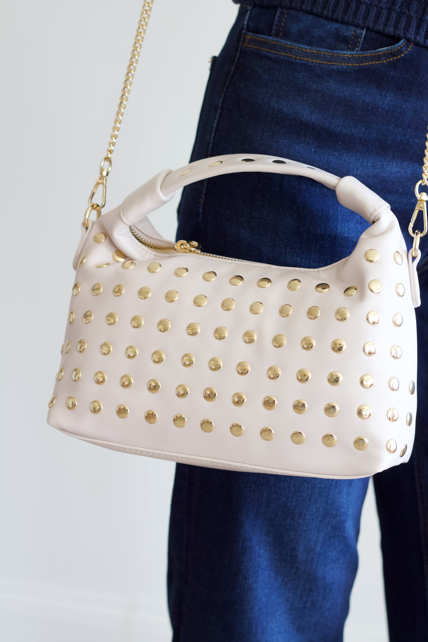 Beckette Stud Cream Crossbody