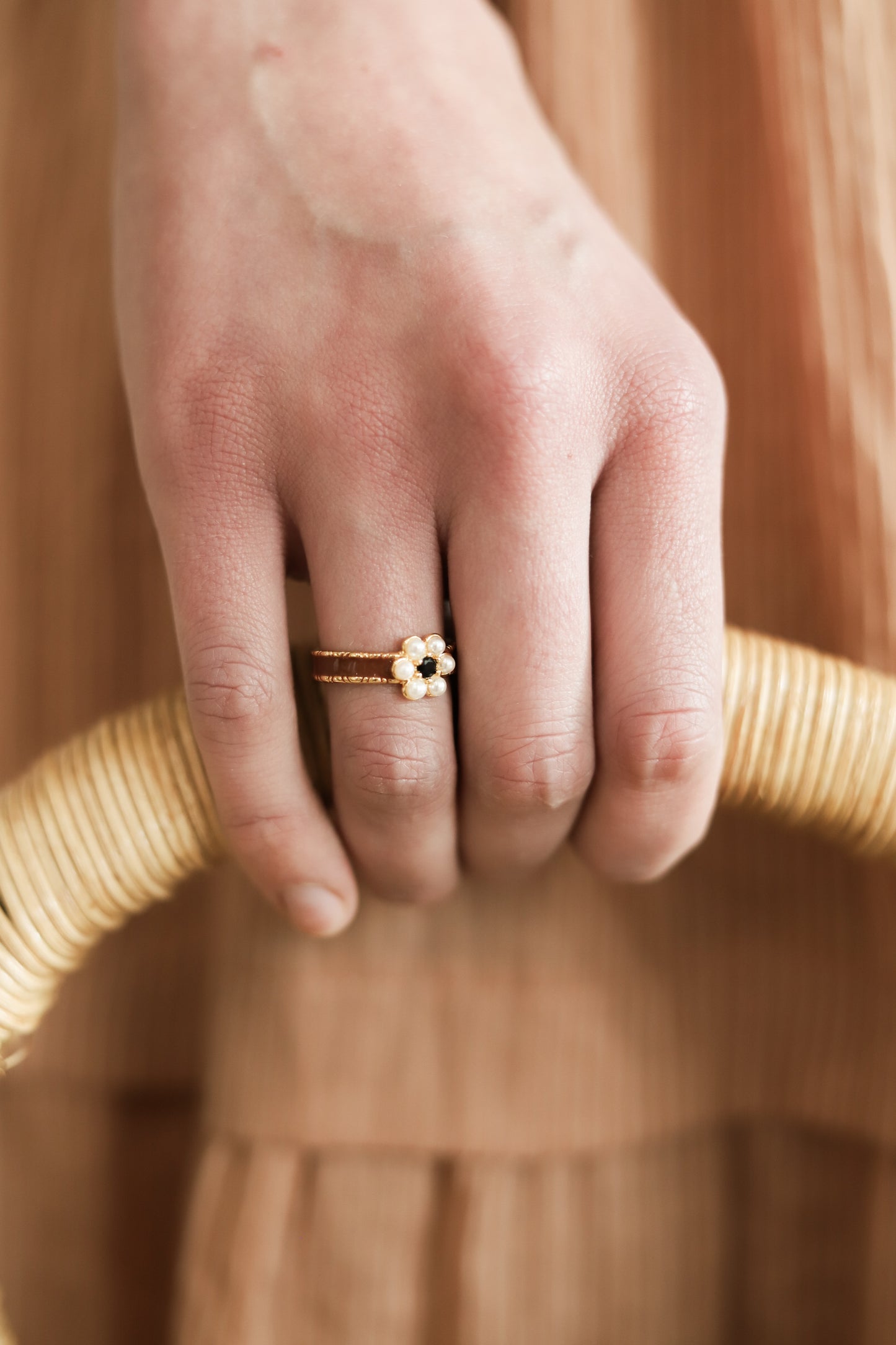 Vintage Pearl Flower Ring