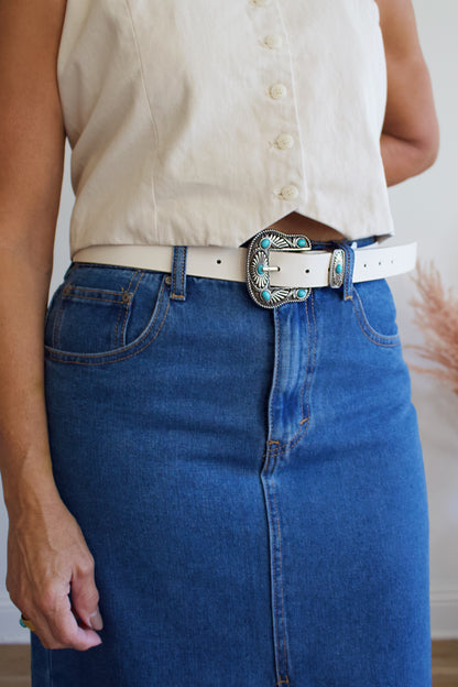 Turquoise Stud Buckle Belt