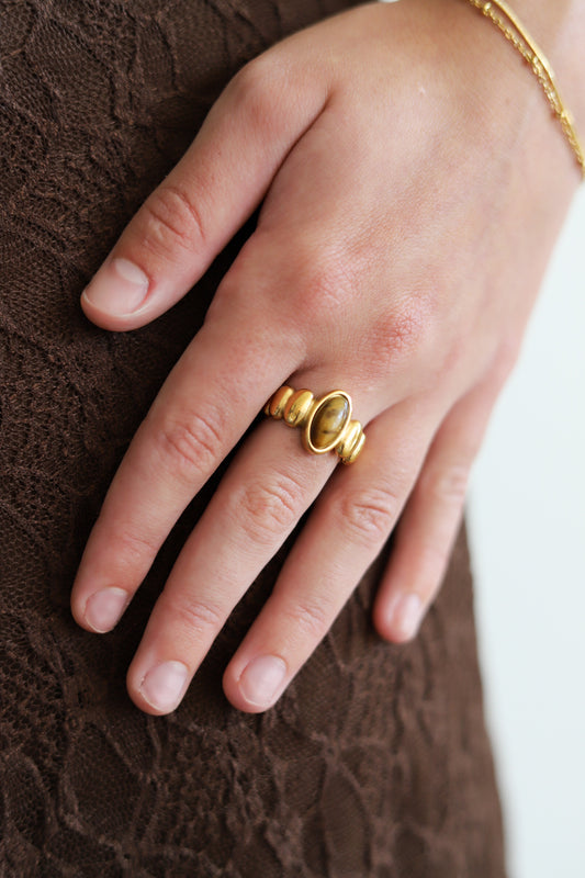 Tiger's Eye Stone Ring
