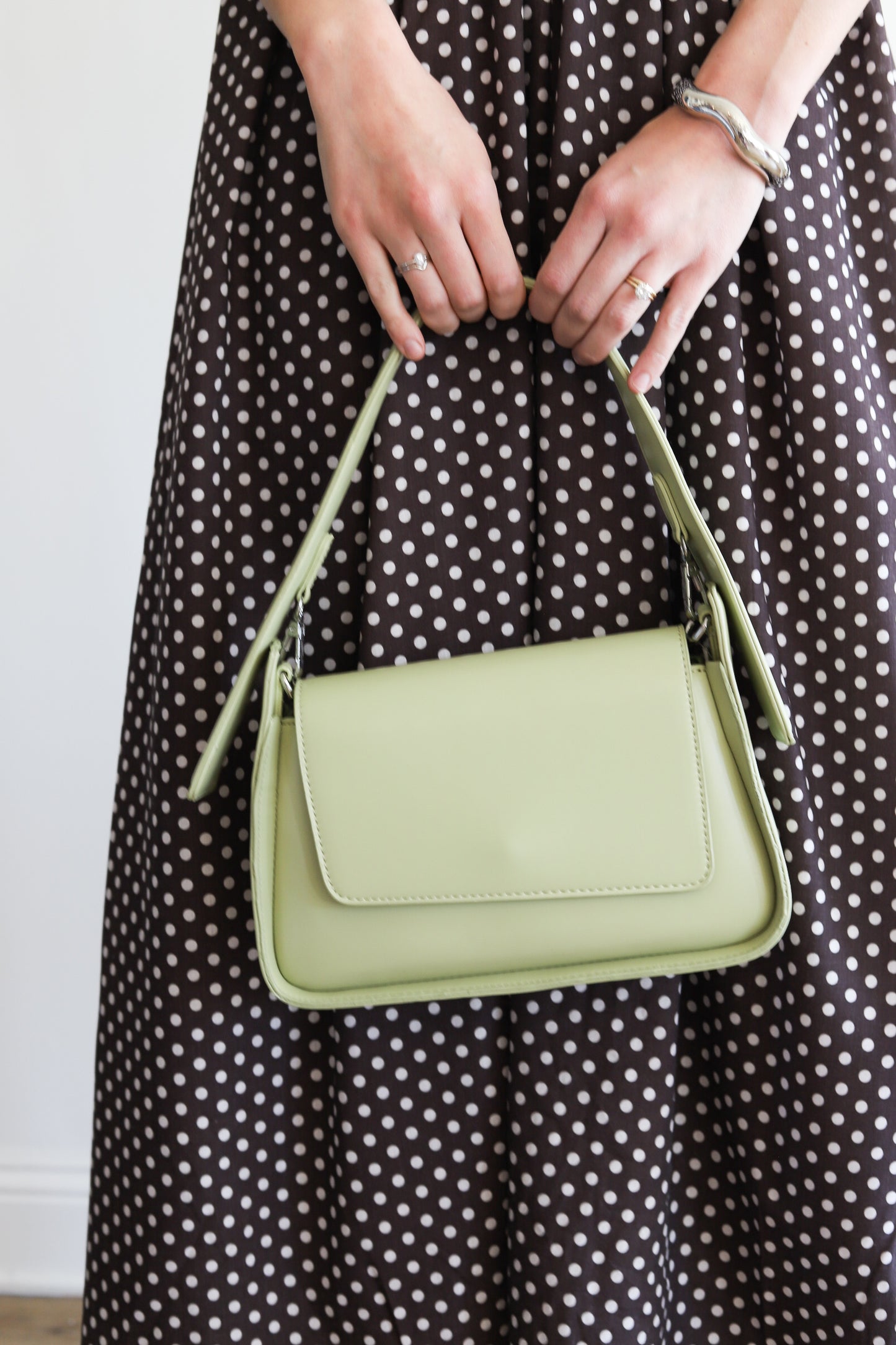 Asymmetrical Hobo Green Bag