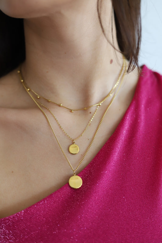 Round Stack Gold Necklace