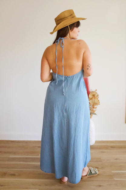 Denim Blue Maxi Dress