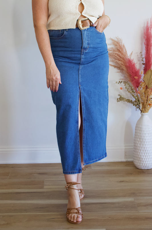 Keely Denim Midi Skirt