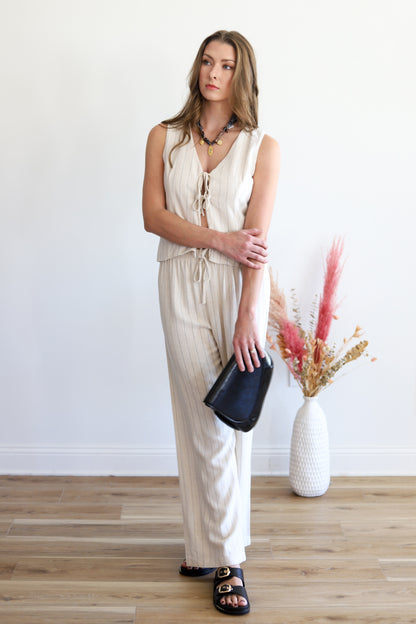 Serinda Stripe Cream Vest