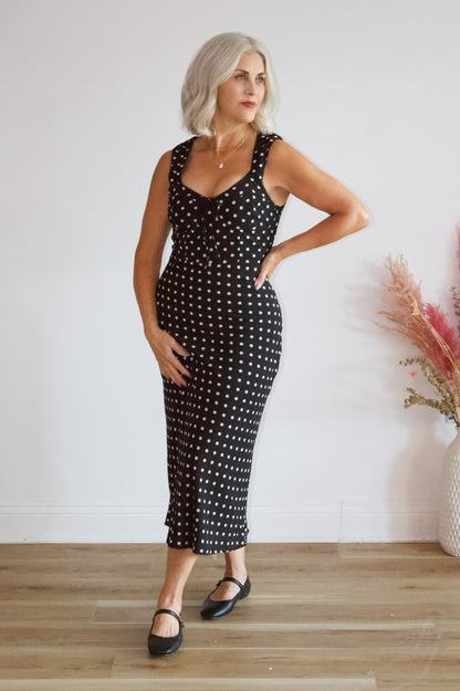 Dorinda Polka-Dot Midi