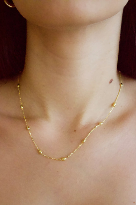 Satellite Chain Beaded Gold Necklace