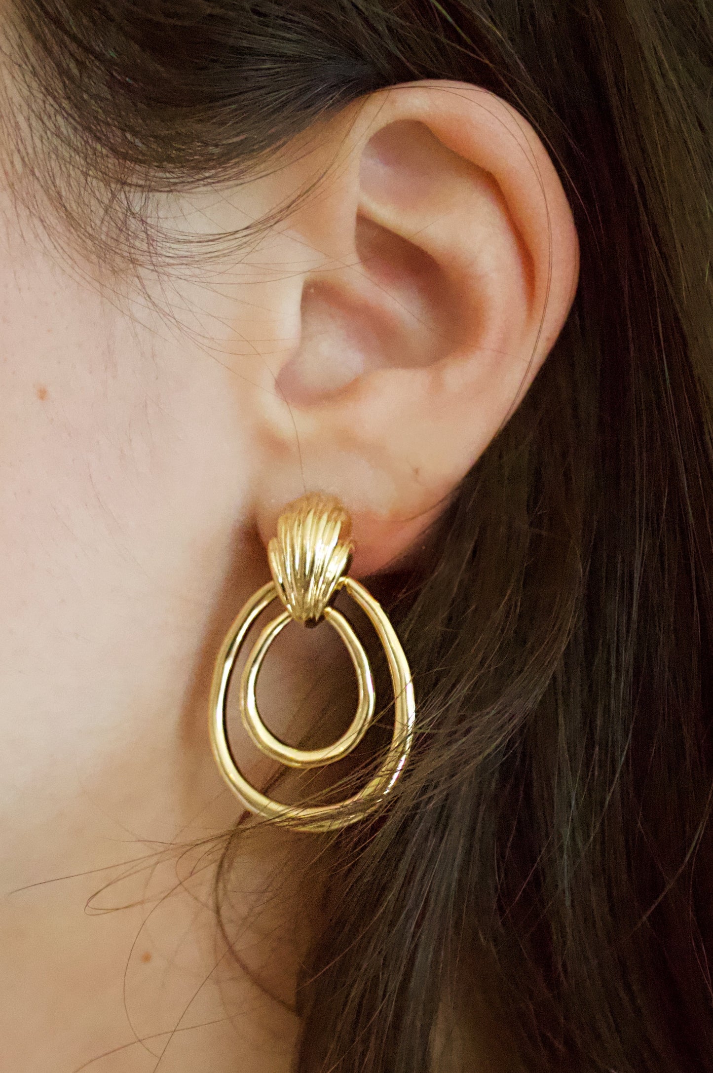 Layer Hoop Door Knocker Earring