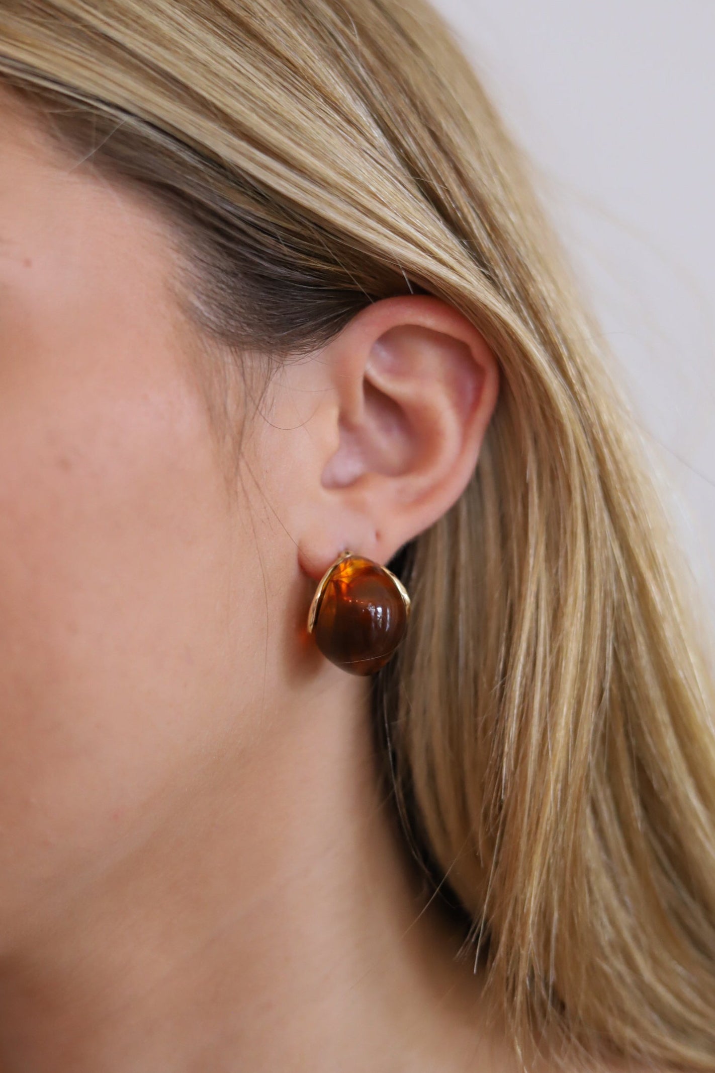 Brown Marble Shape Hoops