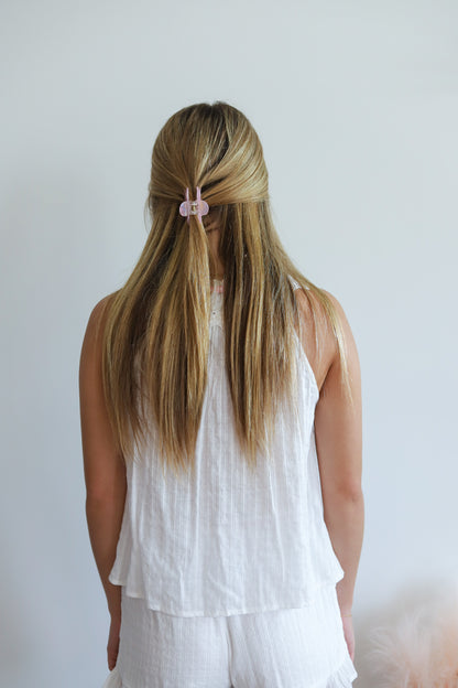 Mayah Gingham Ribbon White Set