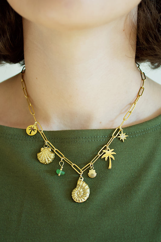 Style #4 Gold Beach Charm Necklace