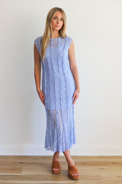 Kaelia Lace Blue Midi Dress