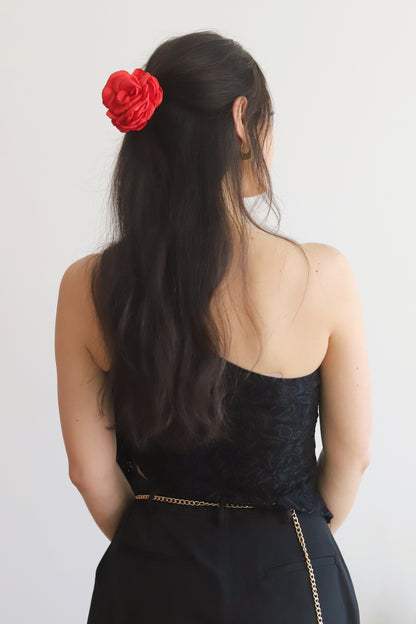 Bizet Rose Black Lace Top