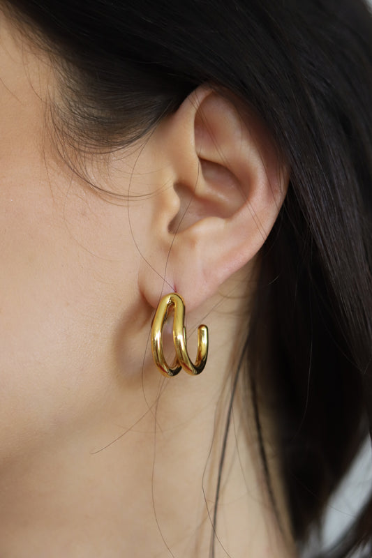 Gold Double C Hoop