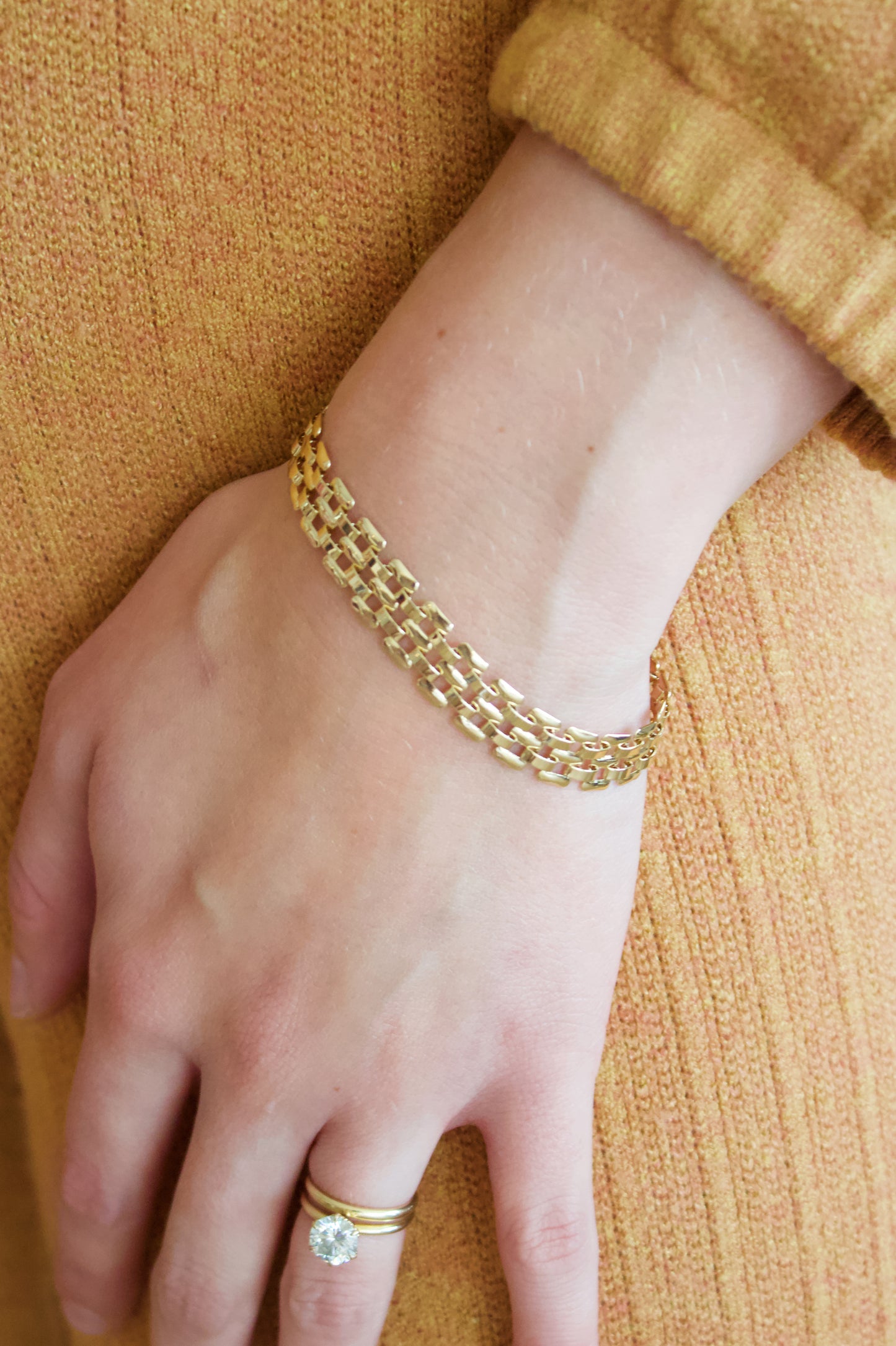 10.5mm Gold Watchband Bracelet
